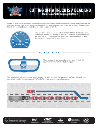 Passing Trucks Safely PDF reference sheet thumbnail