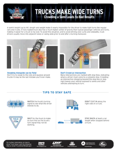 Trucks Make Wide Turns: Crowding a Semi Leads to Bad Results safety guide sheet preview